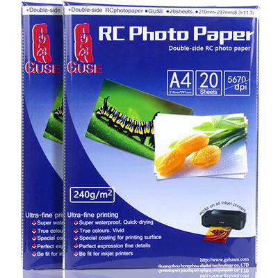 Le double de papier de photo enduite de résine d'A4 RC a dégrossi 210*297mm imperméables brillants